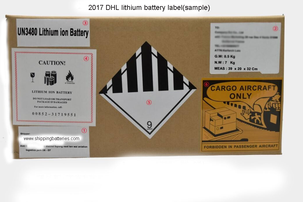 dhl shipping battery label